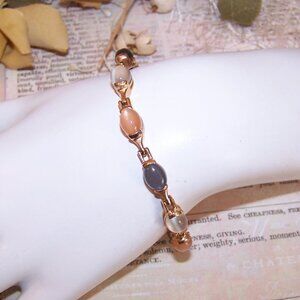 Ross Simons Sterling Silver Rose Gold Vermeil Moonstone Agate Tennis Bracelet